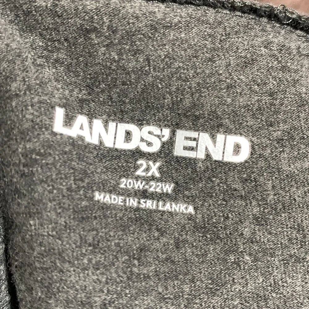 Lands' End Capris Stretch Pants Gray 2X Starfish Crop Straight Cotton Spandex - Picture 12 of 16